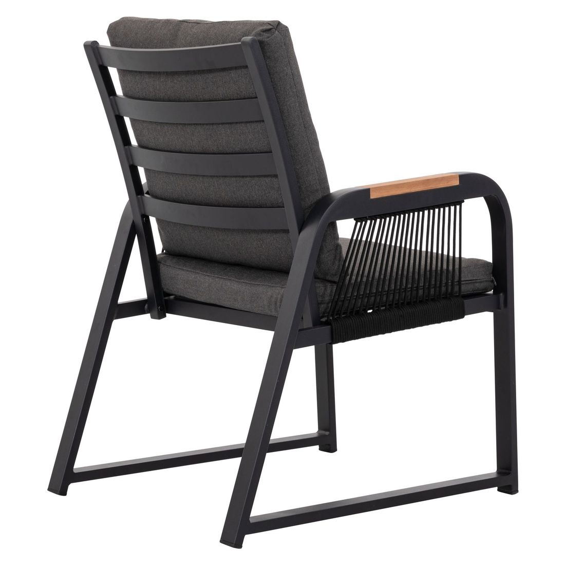 Sideprofil av Hagestol med armlener Siena aluminium tau med puter - OUTLIV