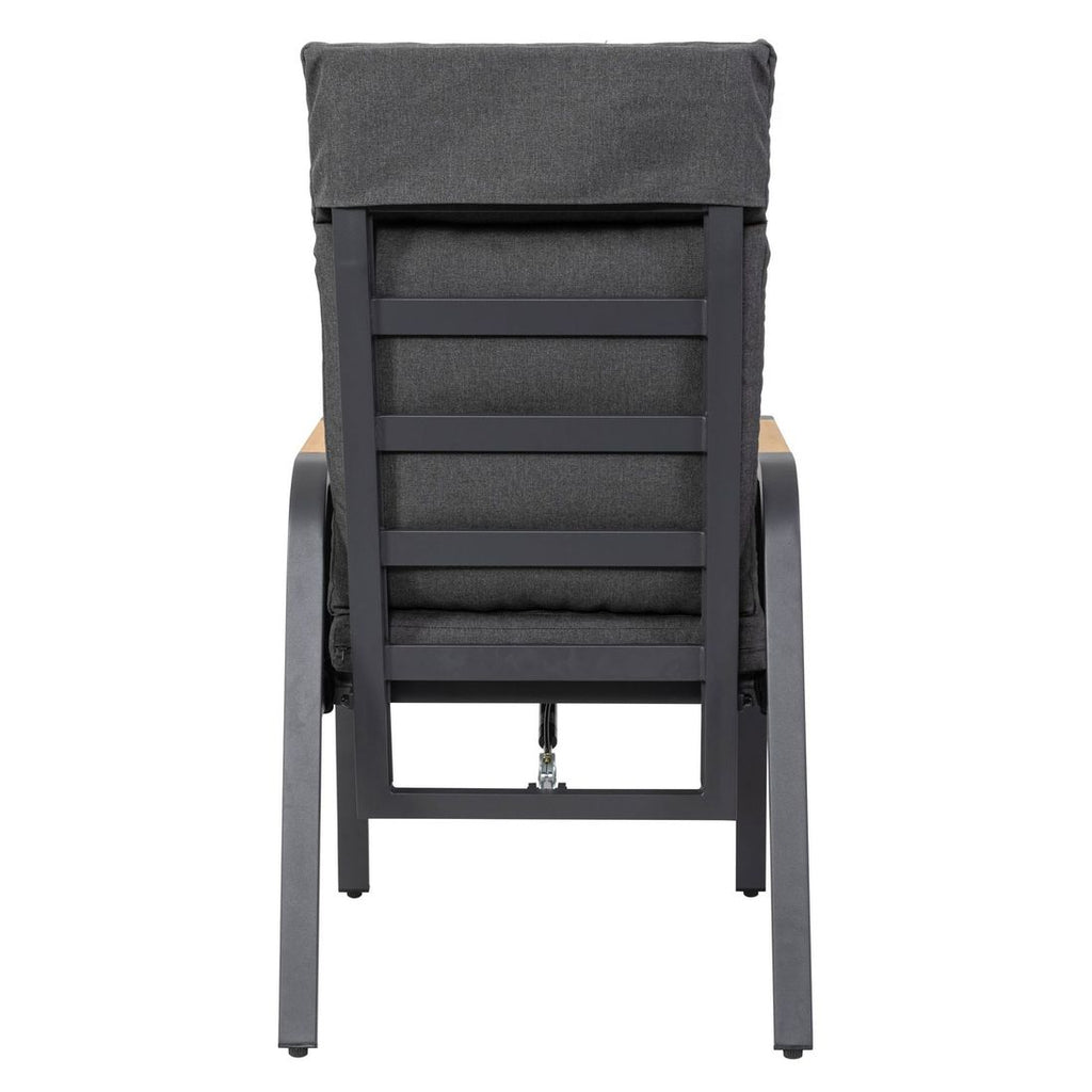 Hagestol med armlener Siena regulerbar aluminium tau - sett fra siden