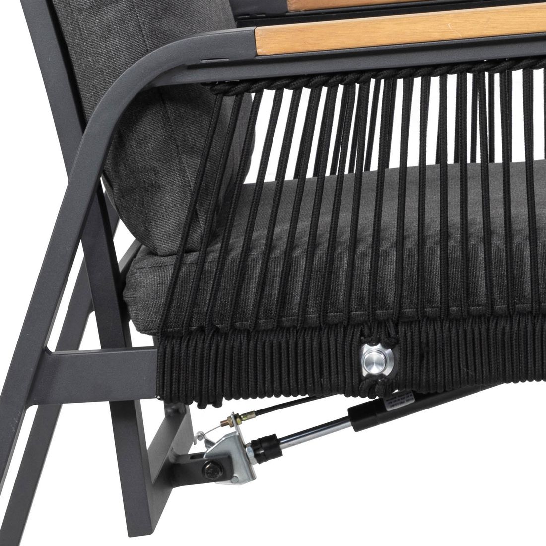 Hagestol med armlener Siena regulerbar aluminium tau - produktdetaljer