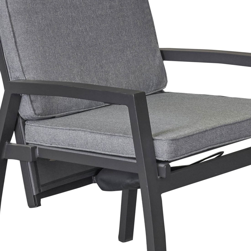 Hagestol Sondrino aluminium regulerbar rygg polstret sete