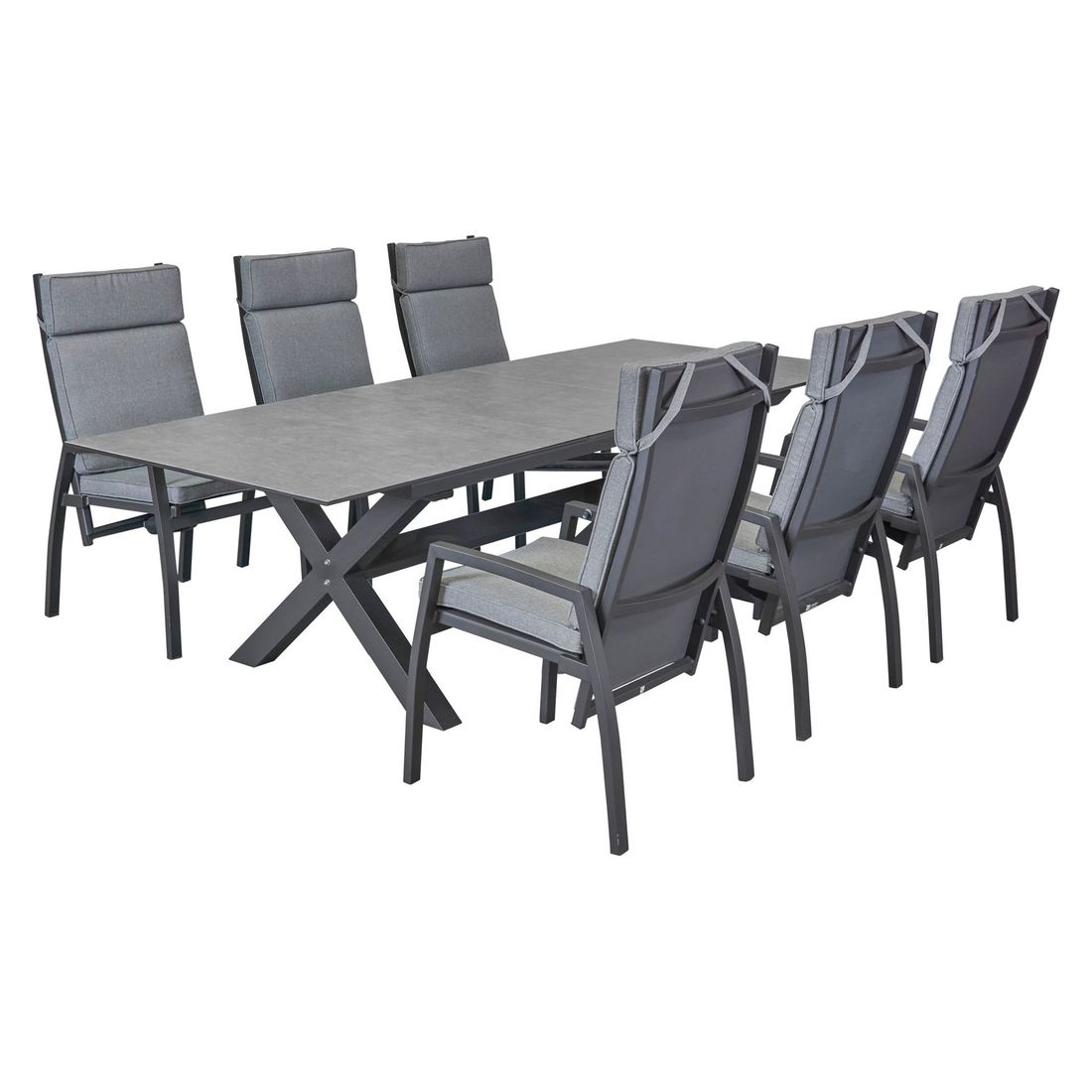Hagestol Sondrino aluminium regulerbar rygg detalj av ramme