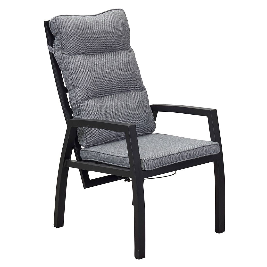 Hagestol Sondrino regulerbar rygg aluminium med puter forfra