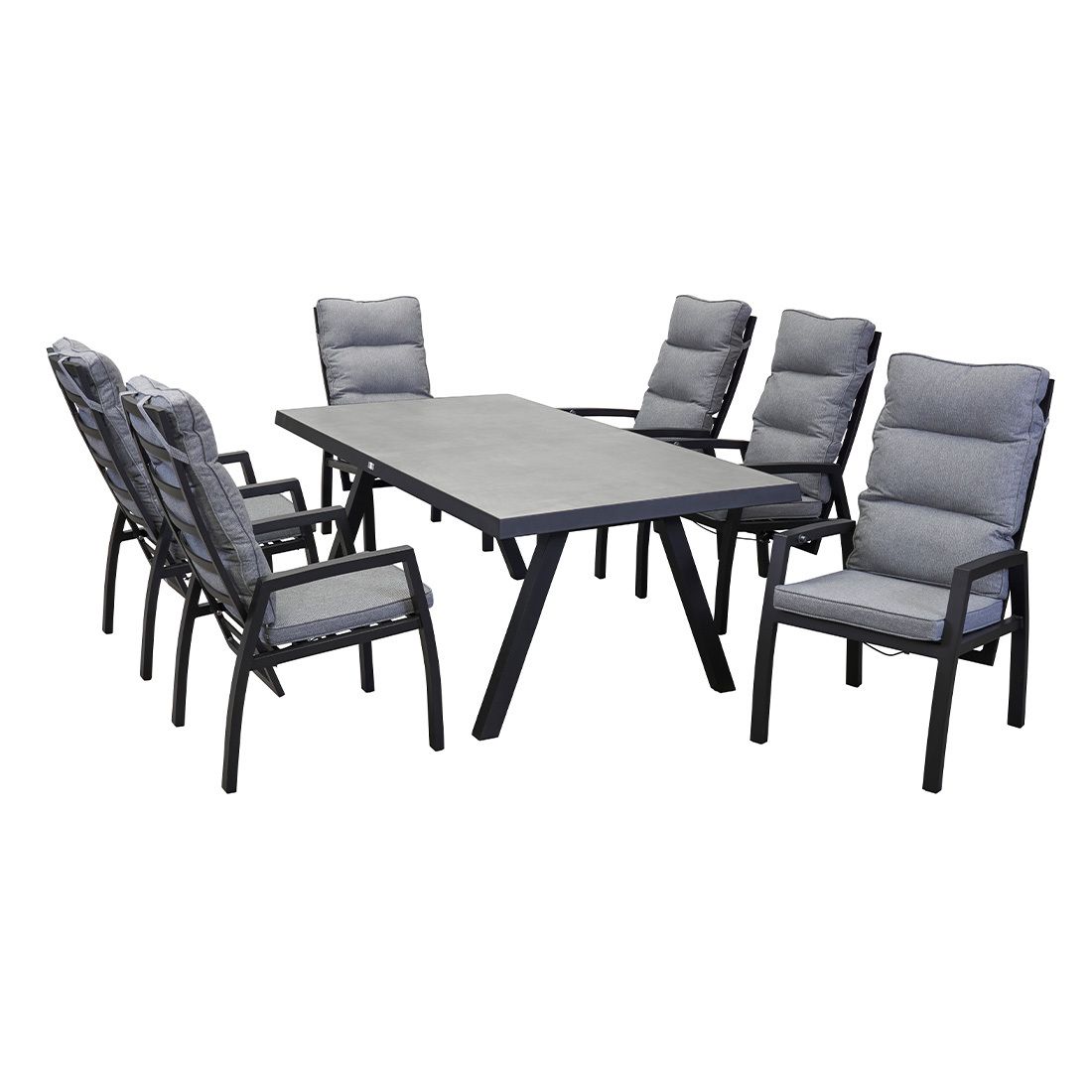 Hagestol Sondrino regulerbar rygg aluminium med puter med pute