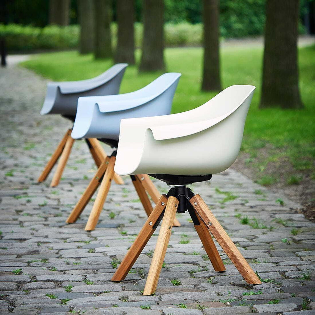 Hagestol Stockholm dreibar teak/plast roterende funksjon