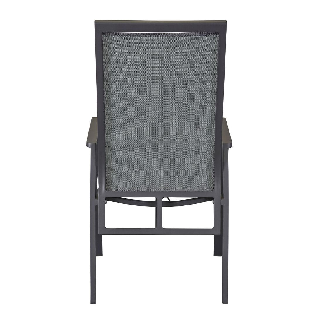 Hagestol Sunfort aluminium/textilen med regulerbar rygg montert i hage