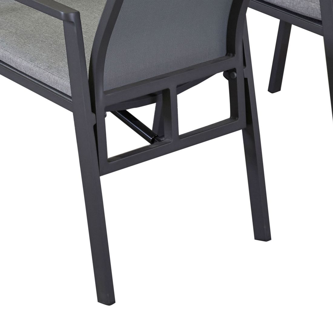 Sidevisning av Hagestol Sunfort aluminium/textilen med regulerbar rygg