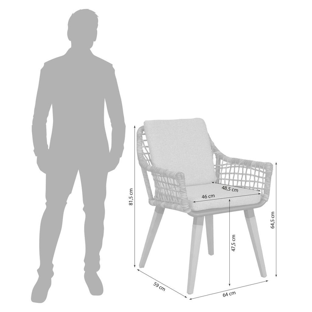 Detalj av taufletting på Hagestol Tinity aluminium med tau og puter