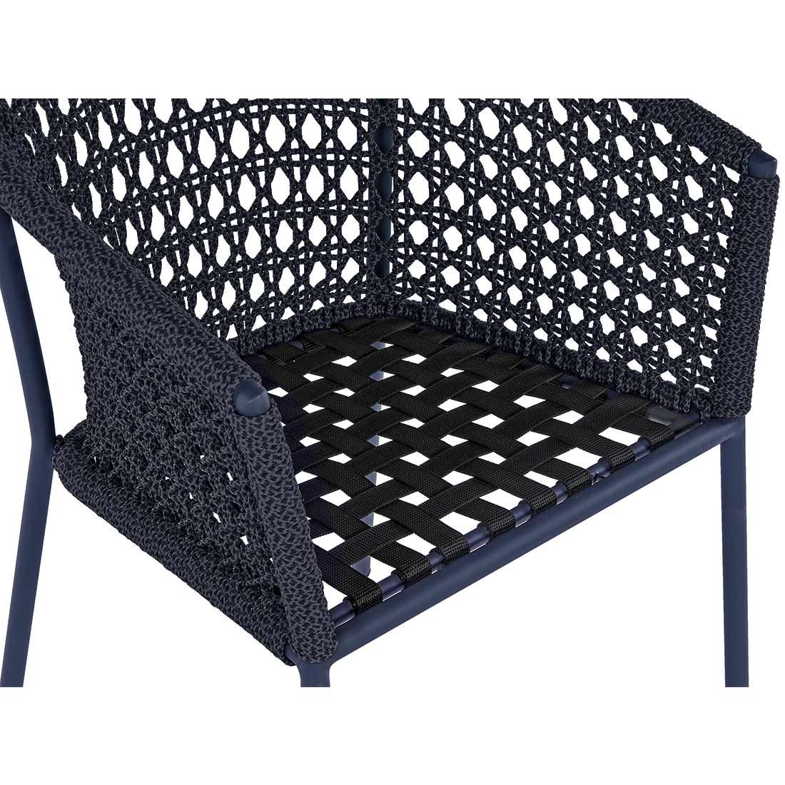 Hagestol Zui aluminium med tau og sittepute med moderne design