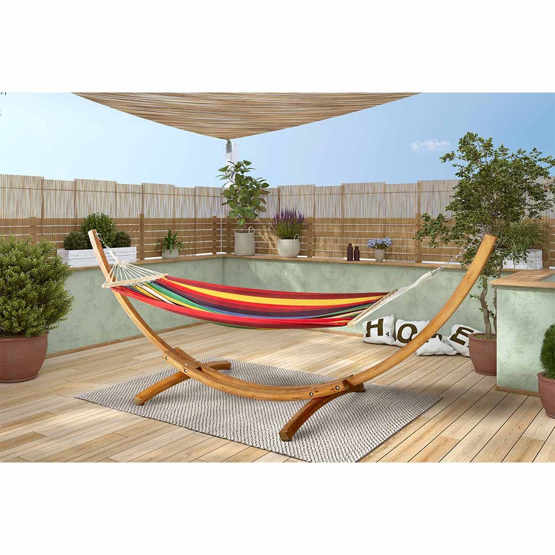 Hengekøye med stativ eukalyptus 200x100 cm - OUTLIV bakside