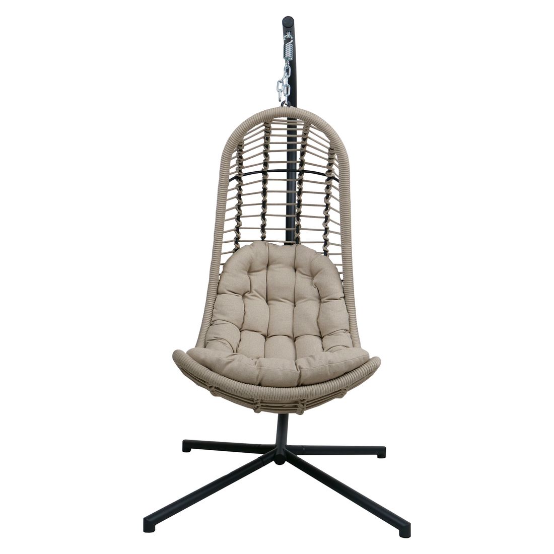 Montert Hengestol Bardolino aluminium tau 95x95 cm på terrasse
