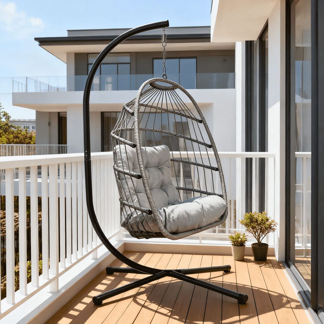 Hengestol Luna Swing jern tau 99x99 cm bakside