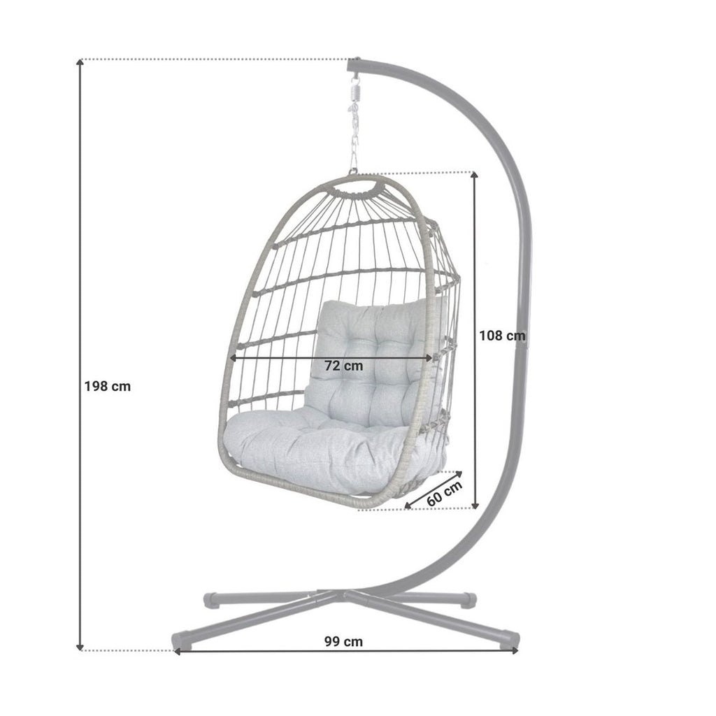 Detalj av Rope fletting på Hengestol Luna Swing jern tau