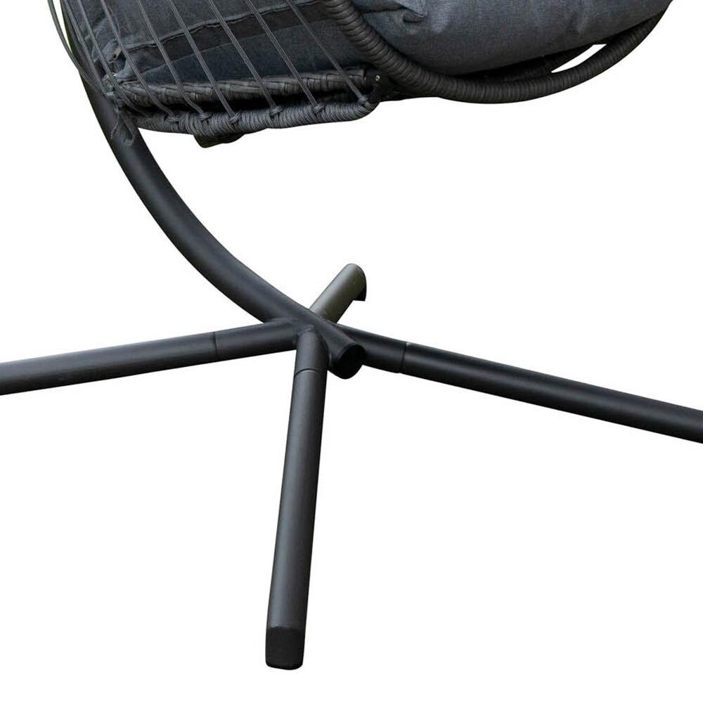 Nærbilde av stoff og materiale på hengestol Sunai stål tau 134x95 cm