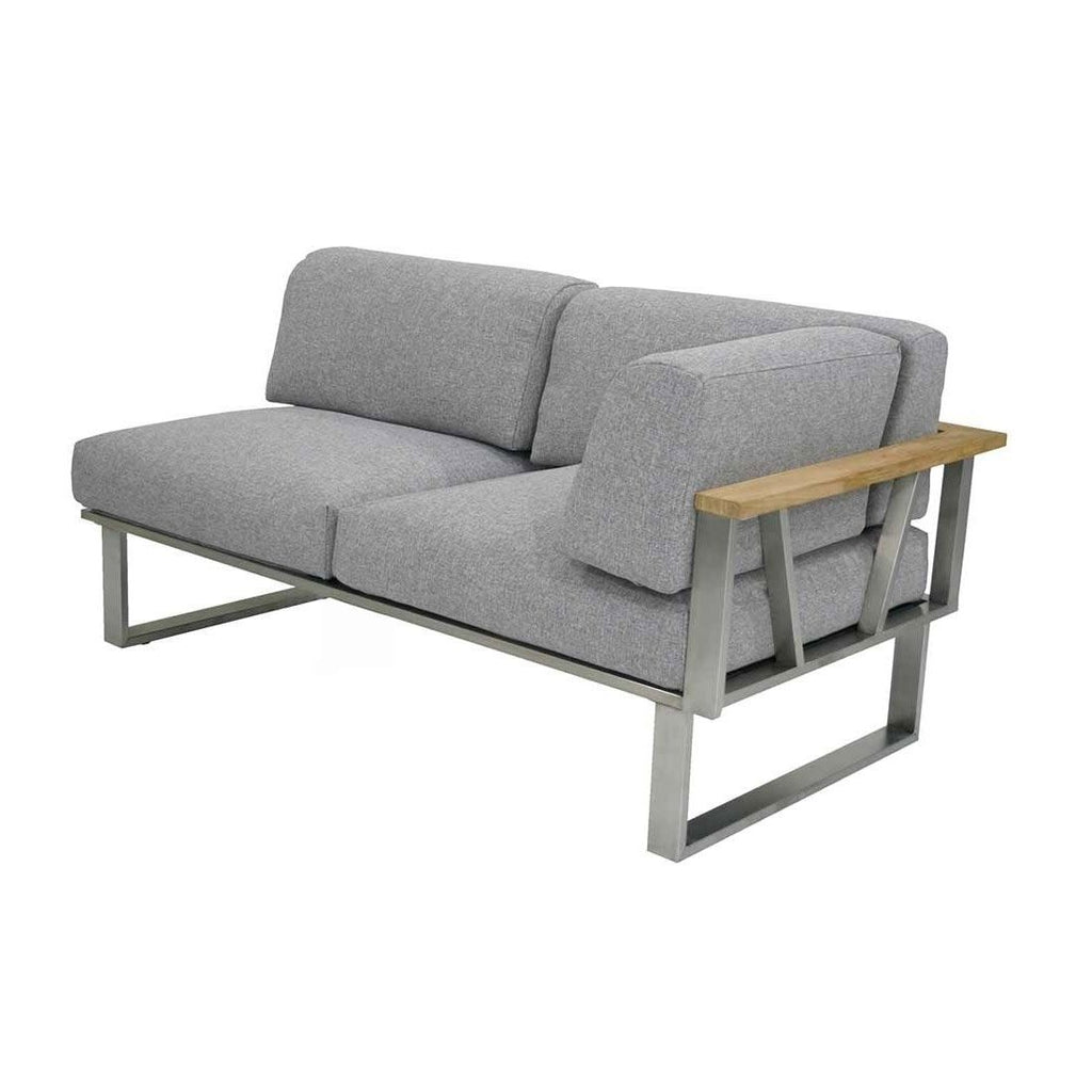 Hjørne-/endemodul Belvedere rustfritt stål/olefin 156 cm bakside