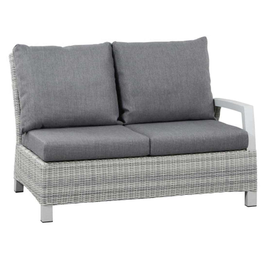 Hjørne-/endemodul Corido flettverk/aluminium 136 cm grå forfra