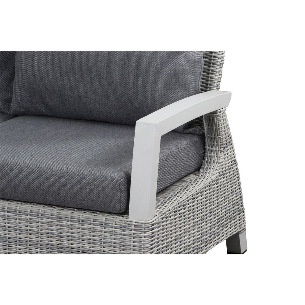 Hjørne-/endemodul Corido flettverk/aluminium 136 cm grå bakside