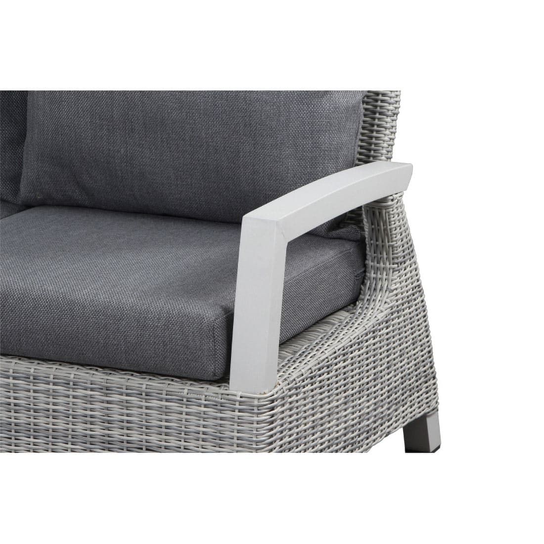 Hjørne-/endemodul Corido flettverk/aluminium 136 cm grå bakside
