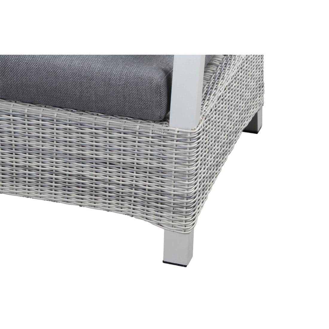 Montert Hjørne-/endemodul Corido flettverk/aluminium 136 cm grå i hage