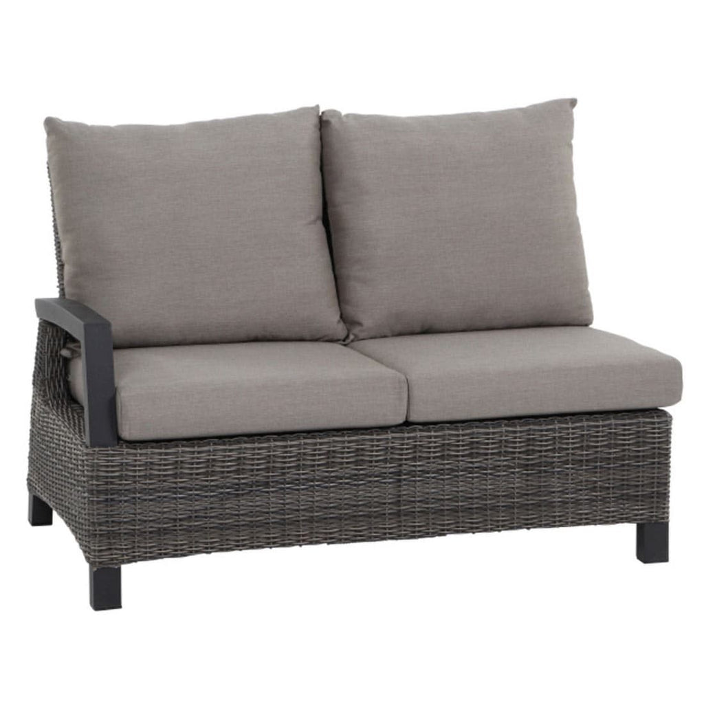 Hjørne-/endemodul Corido flettverk aluminium 136 cm taupe forfra