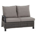 Hjørne-/endemodul Corido flettverk aluminium 136 cm taupe forfra