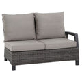 Hjørne-/endemodul Corido flettverk/aluminium 136 cm taupe forfra