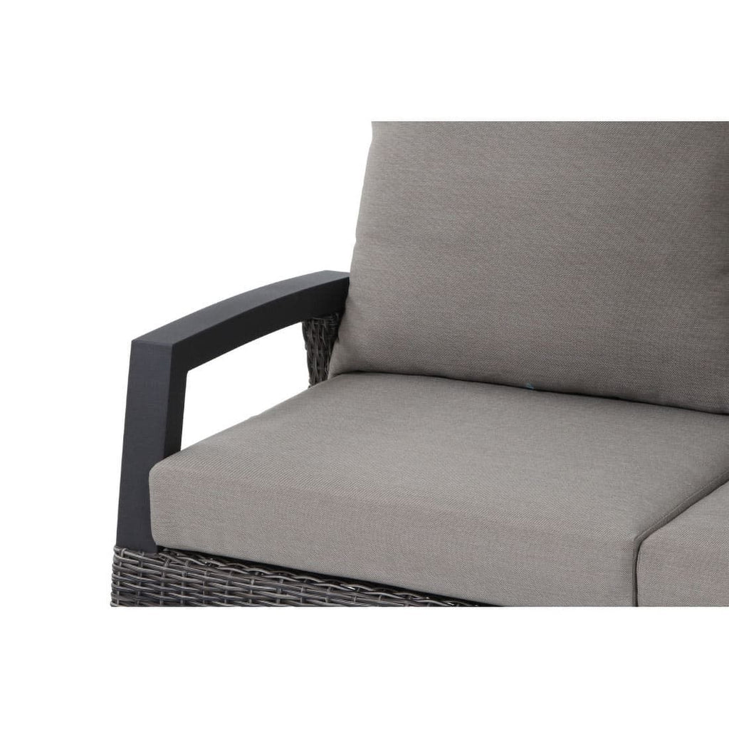 Hjørne-/endemodul Corido flettverk aluminium 136 cm taupe bakside