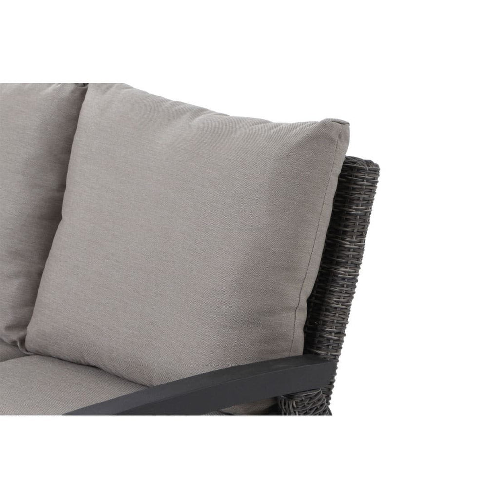 Hjørne-/endemodul Corido flettverk/aluminium 136 cm taupe bakside