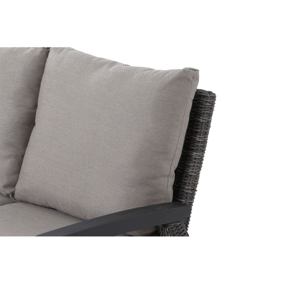 Hjørne-/endemodul Corido flettverk/aluminium 136 cm taupe bakside