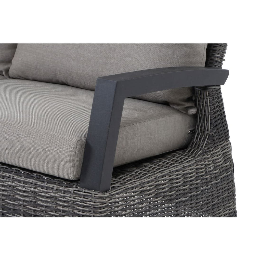 Detalj av Hjørne-/endemodul Corido flettverk/aluminium 136 cm taupe