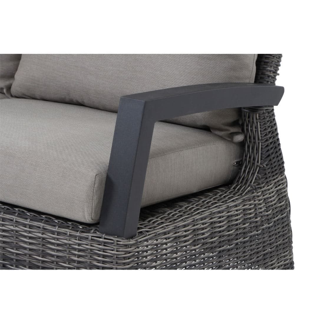Detalj av Hjørne-/endemodul Corido flettverk/aluminium 136 cm taupe