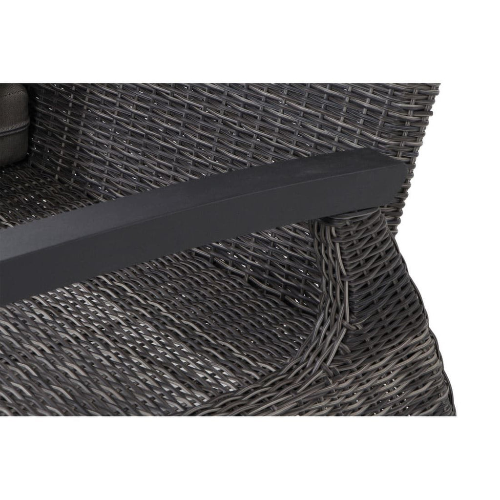 Hjørne-/endemodul Corido flettverk/aluminium 136 cm taupe sideprofil