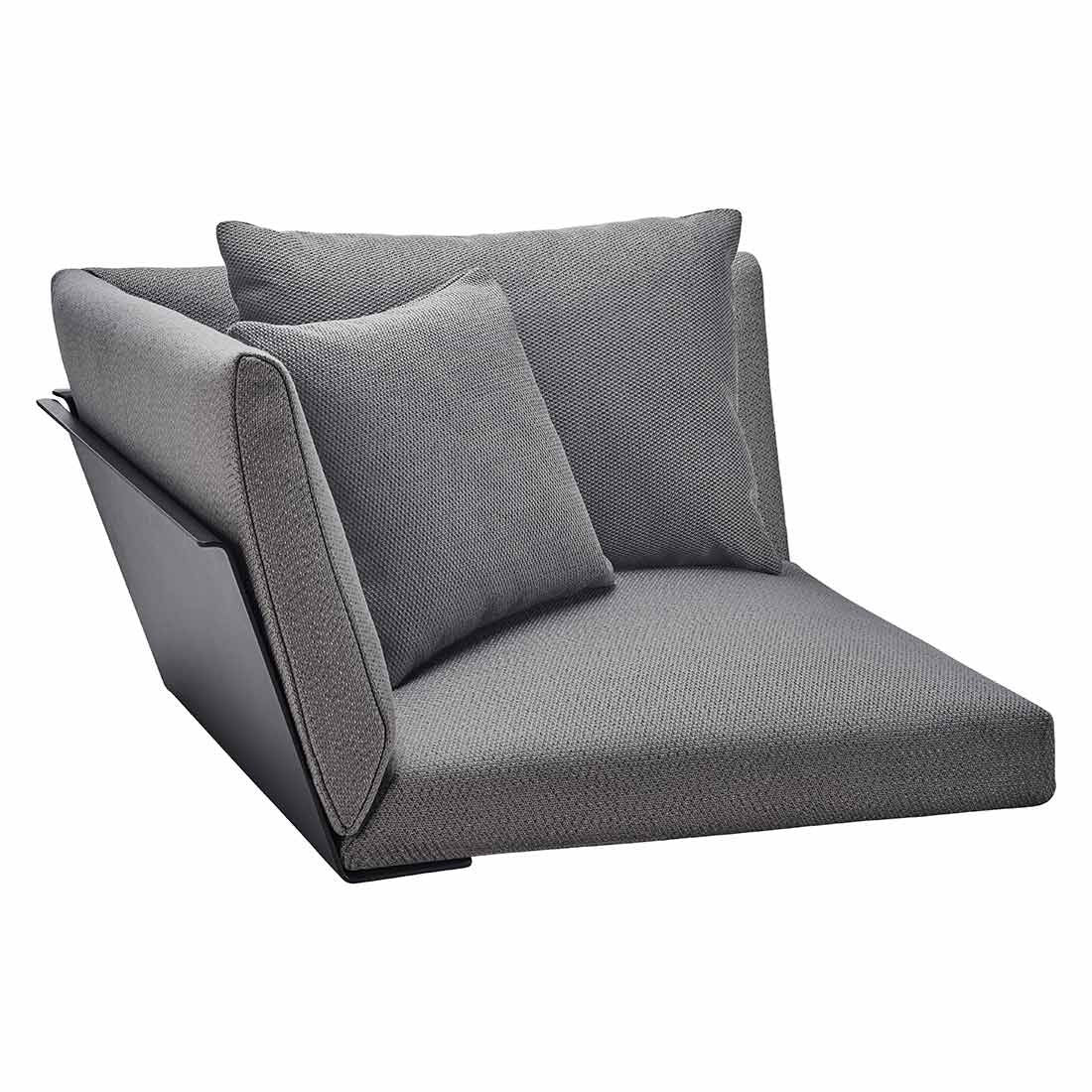 Bakside av Hjørne-/endemodul Boxx aluminium/akryl antrasitt - Solpuri