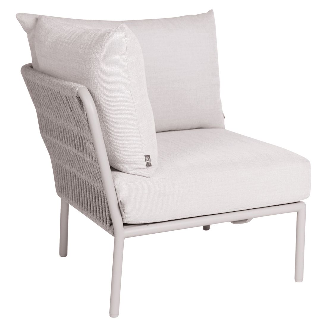 Hjørne-/endemodul lounge Romy aluminium/tau 75x75 cm Stern forfra