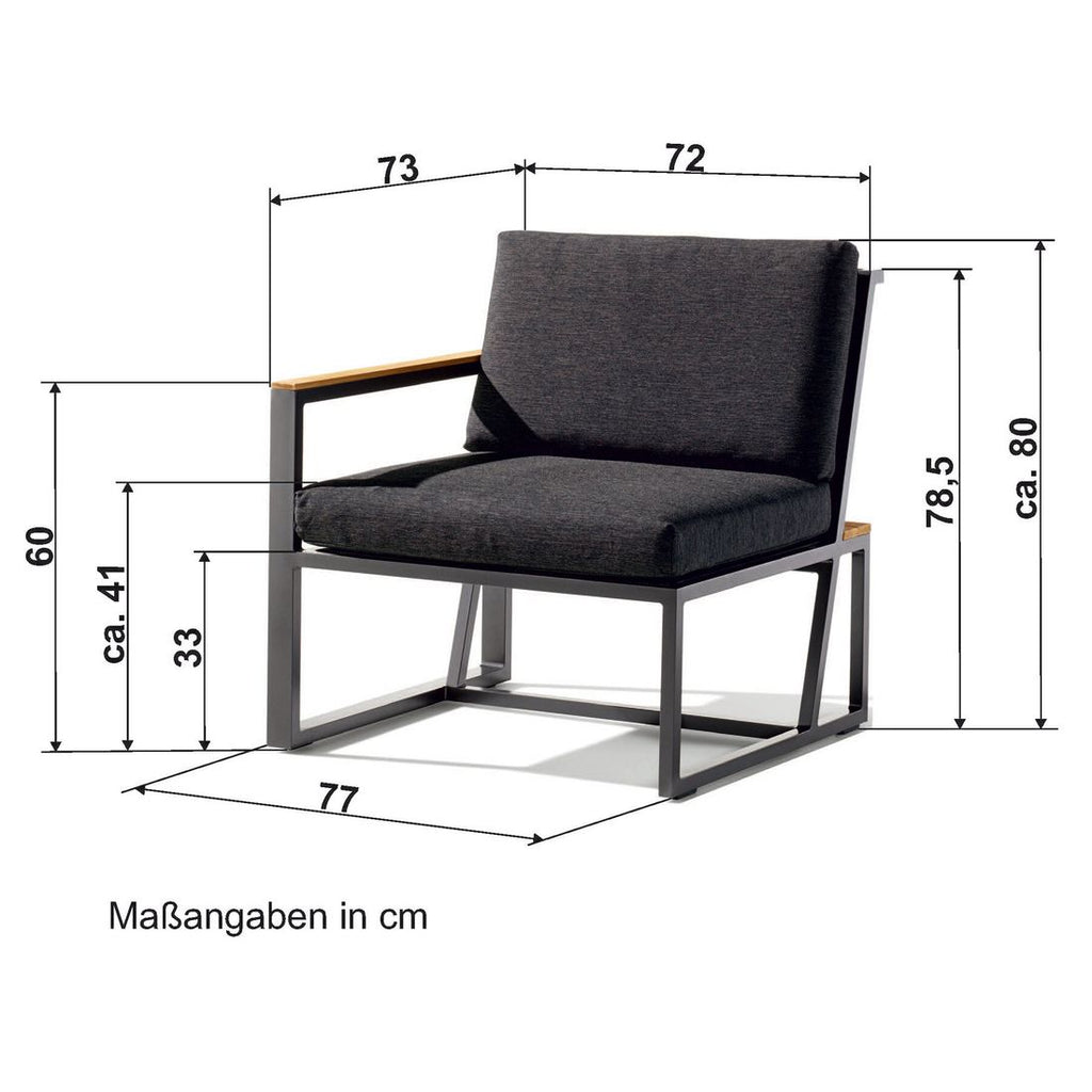 Detalj av stoff på Hjørnemodul lounge Havanna aluminium 77x73 cm - Sieger