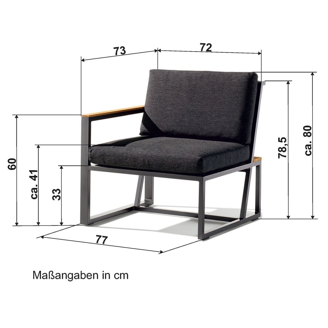Detalj av stoff på Hjørnemodul lounge Havanna aluminium 77x73 cm - Sieger