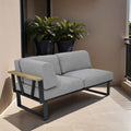 Hjørnemodul lounge Belvedere rustfritt stål/Sunbrella forfra