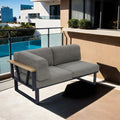 Hjørnemodul lounge Belvedere aluminium Tuvatextil 156 cm forside