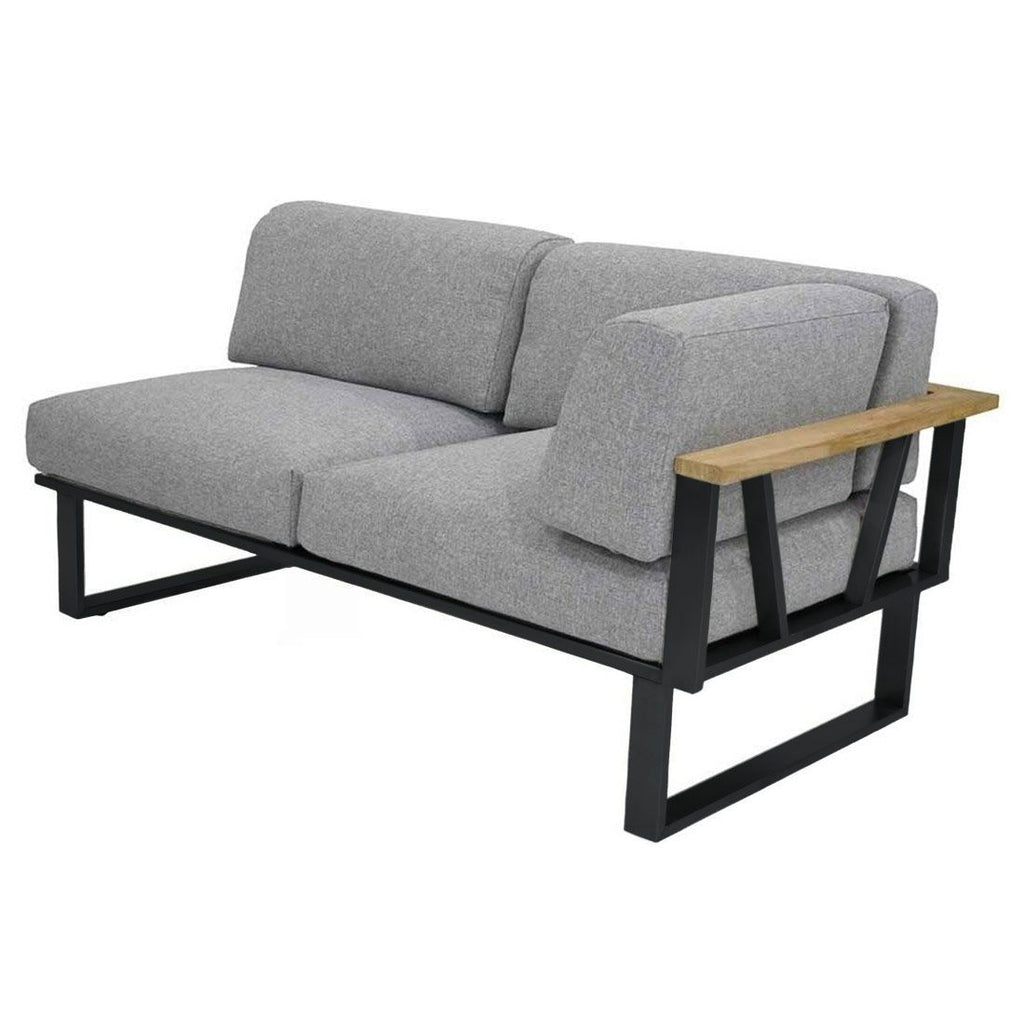 Hjørnemodul lounge Belvedere rustfritt stål olefin 156 cm bakside