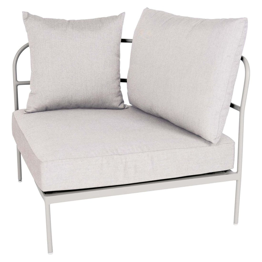 Hjørnemodul lounge Coco aluminium/utestoff 88x88 cm fra forsiden
