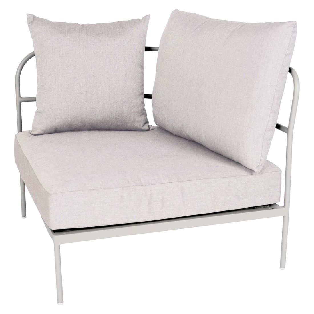 Hjørnemodul lounge Coco aluminium/utestoff 88x88 cm fra forsiden