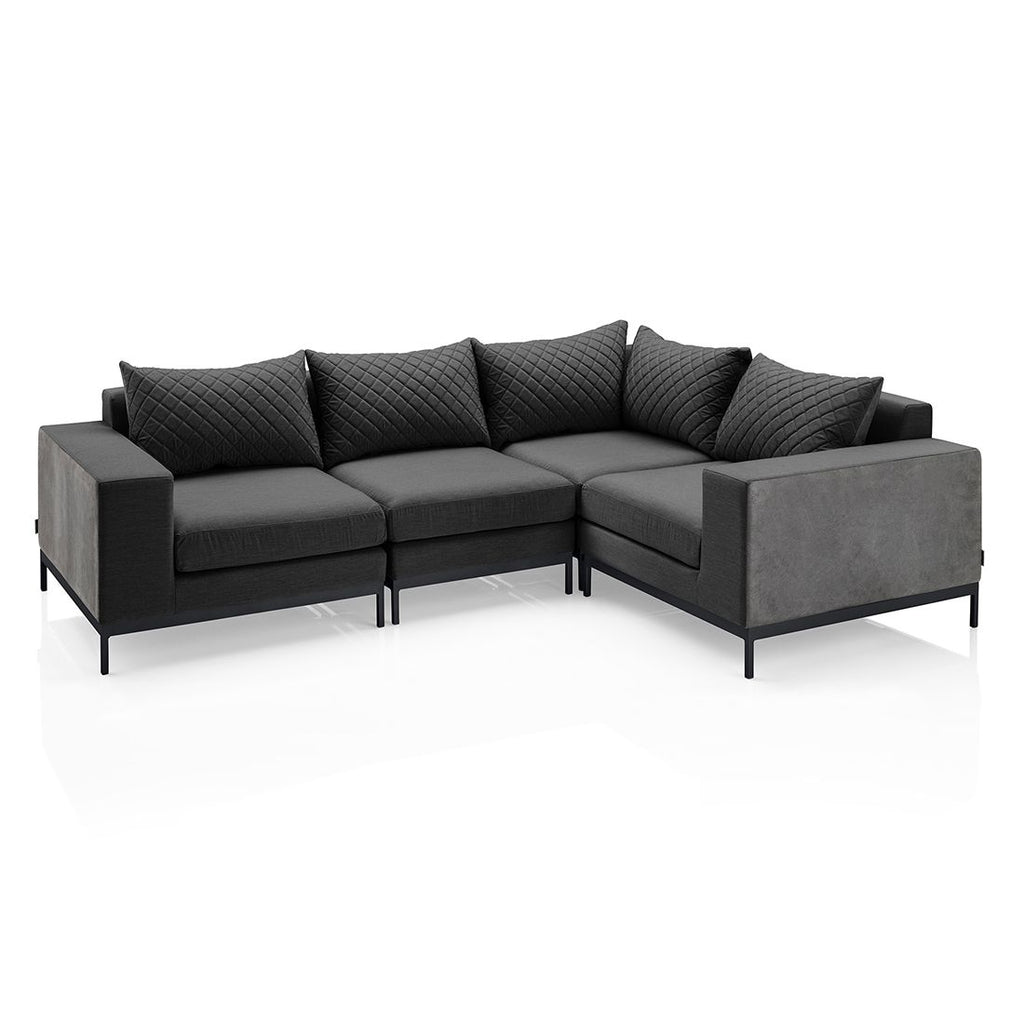 Hjørnemodul lounge Ego Modular aluminium i uterom