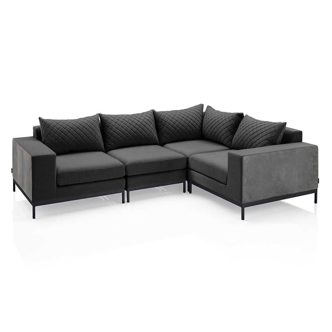 Hjørnemodul lounge Ego Modular aluminium i uterom