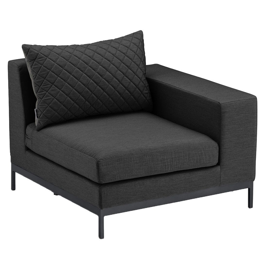 Hjørnemodul lounge Ego Modular aluminium/Sunbrella 96x92 cm forfra