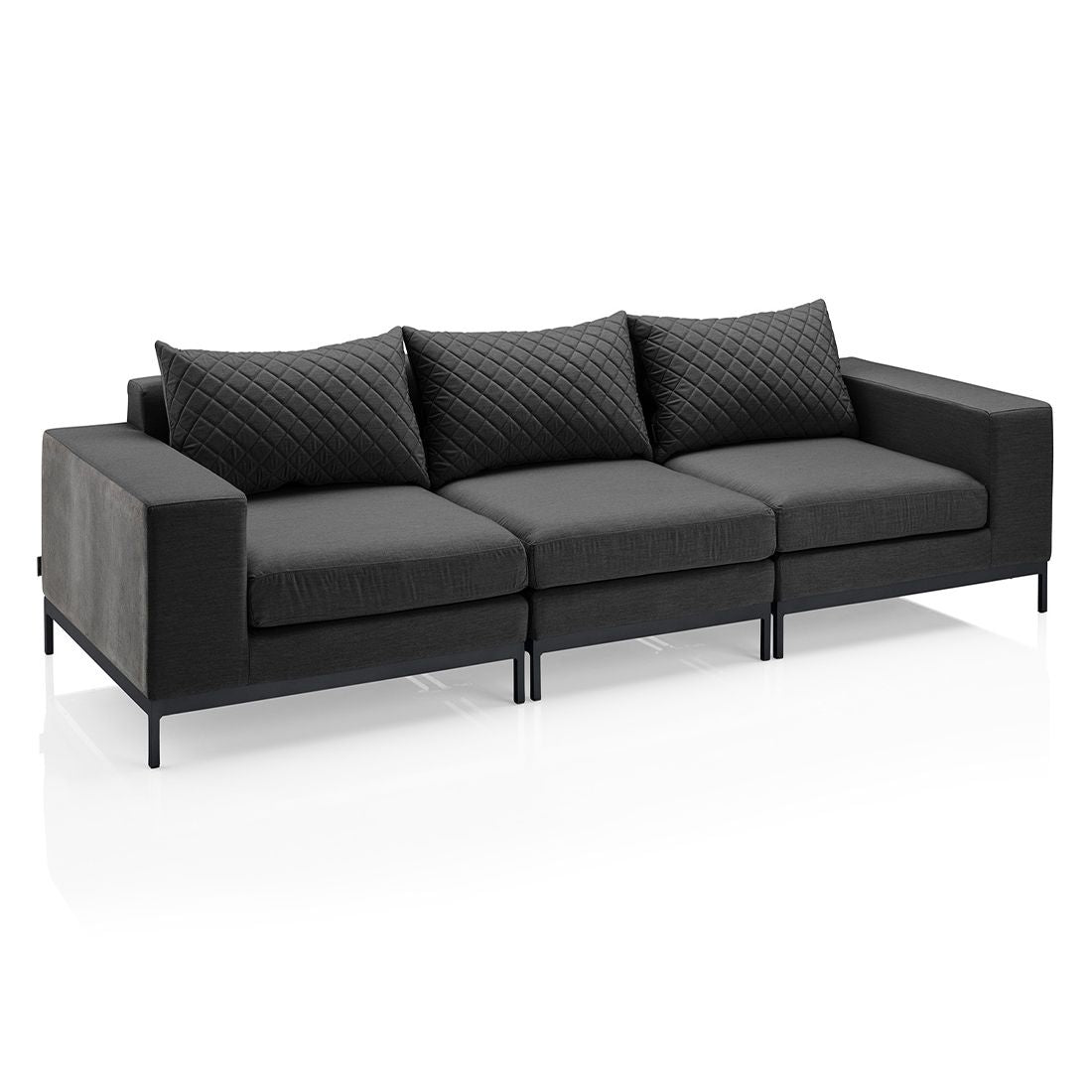 Sidevisning av Hjørnemodul lounge Ego Modular aluminium/Sunbrella 96x92 cm