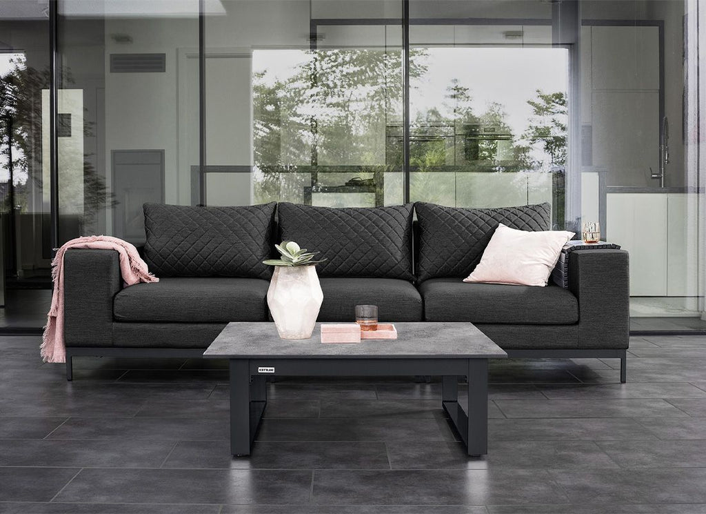 Hjørnemodul lounge Ego Modular aluminium/Sunbrella 96x92 cm detalj bakside
