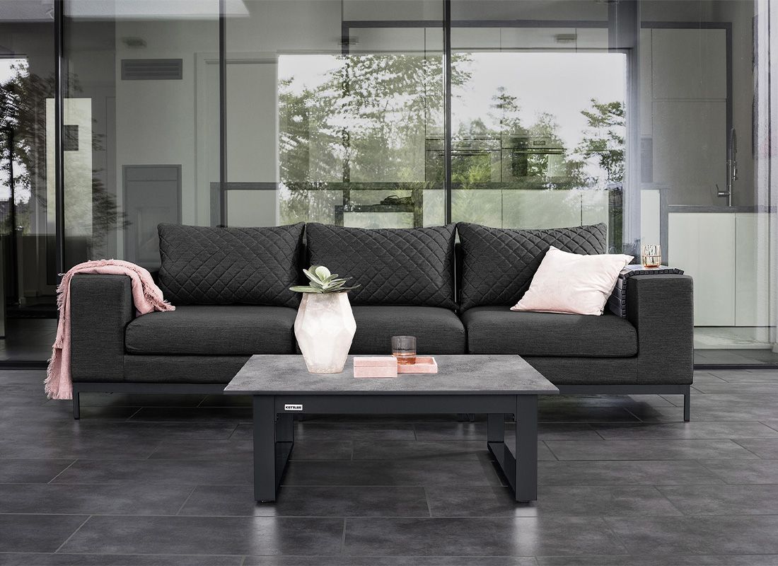 Hjørnemodul lounge Ego Modular aluminium/Sunbrella 96x92 cm detalj bakside