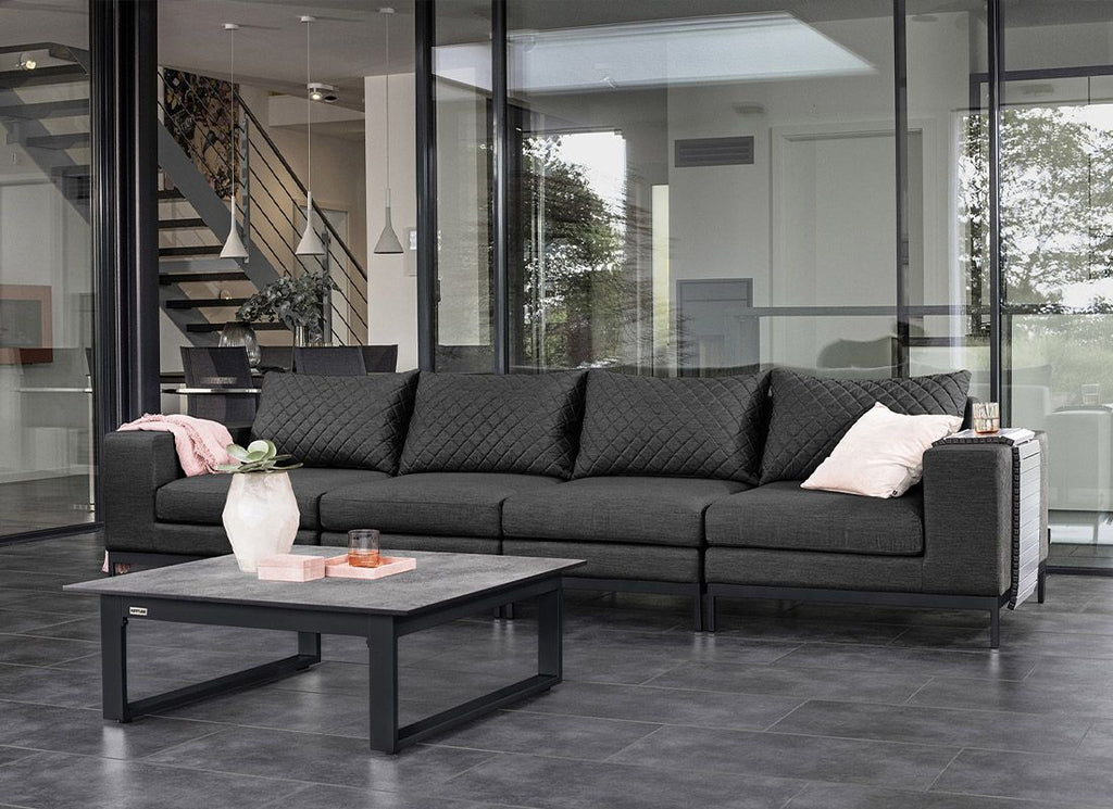 Hjørnemodul lounge Ego Modular aluminium/Sunbrella 96x92 cm i uterom