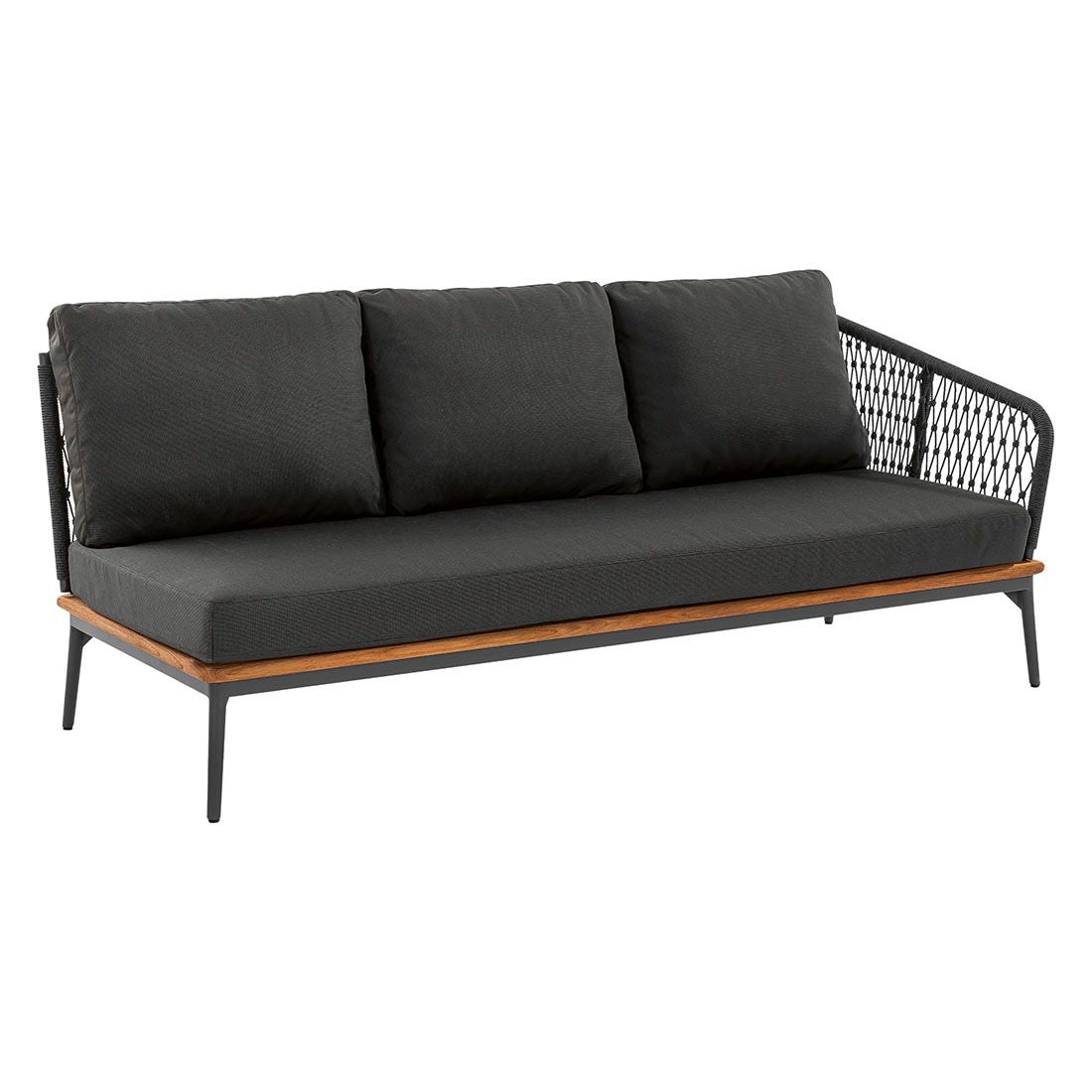 Hjørnemodul lounge Freeport aluminium teak tau forfra