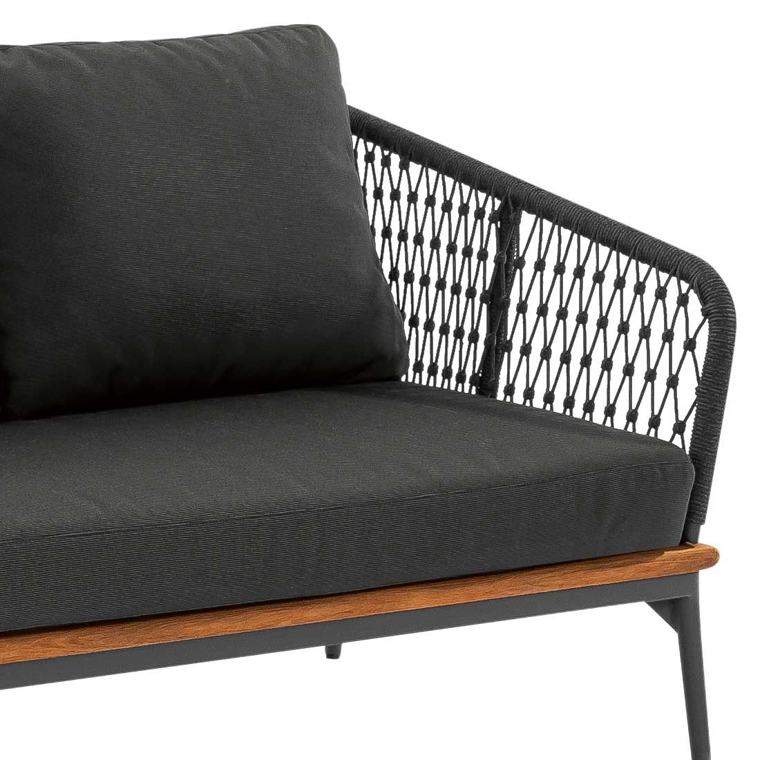 Detalj av Hjørnemodul lounge Freeport aluminium teak tau