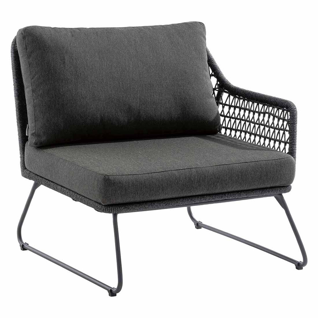 Hjørnemodul lounge Kubu aluminium/tau 80x80 cm forfra